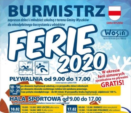Ferie w Wyszkowie rozpoczną się już 10 lutego Ferie 2020 Wyszków