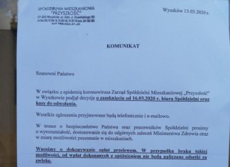 Spółdzielnia Mieszkaniowa Przyszłość zamknięta.