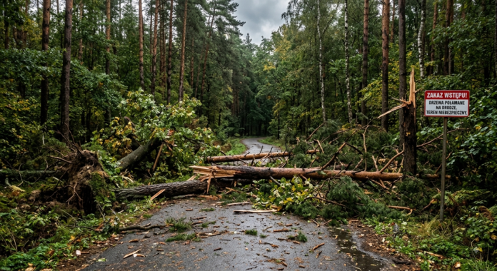 Wyszków zakaz wstępu do lasu burza Wyszków, nawałnice w Wyszkowie Wyszków zakaz wstępu do lasu