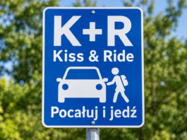 Kiss and Ride przy SP4 w Wyszkowie. Co oznacza znak K+R? wyszków pocałuj i jedź