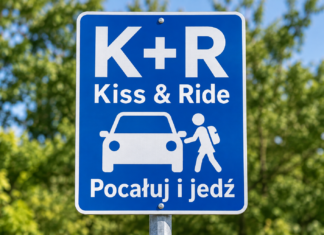 Kiss and Ride przy SP4 w Wyszkowie. Co oznacza znak K+R? wyszków pocałuj i jedź