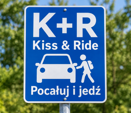Kiss and Ride przy SP4 w Wyszkowie. Co oznacza znak K+R? wyszków pocałuj i jedź