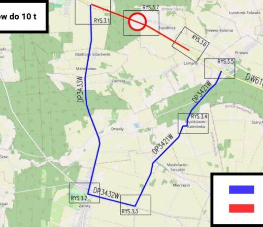 DW 618 zamknięta. Wyszków–Pułtusk: objazd przez Zatory droga w zatorach zablokowana do końca roku