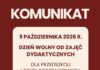 9 października bez lekcji w gminie Wyszków. Co z opieką nad dziećmi? dzien wolny w szkołach w gminie wyszków 9 października 2026