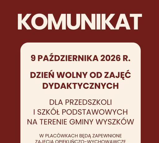 9 października bez lekcji w gminie Wyszków. Co z opieką nad dziećmi? dzien wolny w szkołach w gminie wyszków 9 października 2026